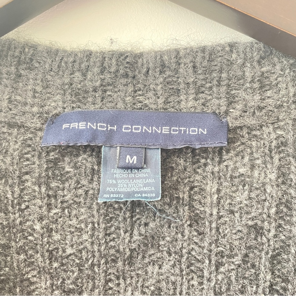 French connection wool blend gray sweater Medium - Picture 6 of 8